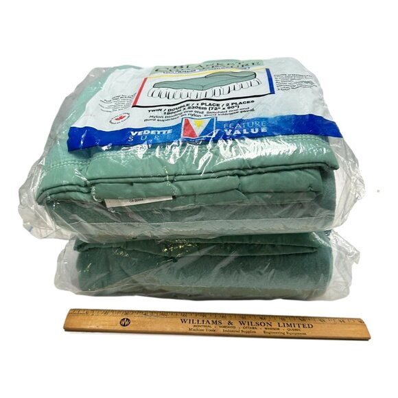 MCM Blankets Sea Green 72 x 90  Lot 2 New Sealed Canada Vintage 1970s Acrylic - Picture 9 of 10